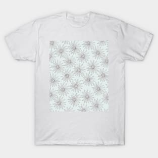 Minimal Flower Cute  Patel Blue Floral Patter Design T-Shirt